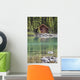 Wooden Cabin Along A Lake Shore Wall Mural
