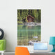 Wooden Cabin Along A Lake Shore Wall Mural