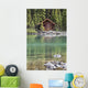 Wooden Cabin Along A Lake Shore Wall Mural