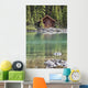 Wooden Cabin Along A Lake Shore Wall Mural