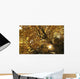 Sun Shining Through Golden Leaves On A Tree Wall Mural