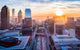 Downtown Dallas Smoke Sunset Wall Decal