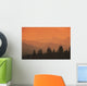 Silhouette Of Mountain Ranges And Orange Sky Wall Mural