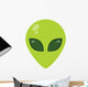 Alien Head Background Green Wall Decal