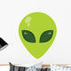 Alien Head Background Green Wall Decal