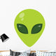Alien Head Background Green Wall Decal