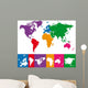 Color Map of the World Wall Mural