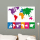 Color Map of the World Wall Mural