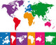 Color Map of the World Wall Mural