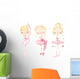 Beautiful Cute Ballerina Girl Wall Decal Sticker Set
