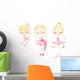Beautiful Cute Ballerina Girl Wall Decal Sticker Set