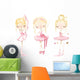 Beautiful Cute Ballerina Girl Wall Decal Sticker Set