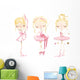 Beautiful Cute Ballerina Girl Wall Decal Sticker Set