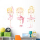 Beautiful Cute Ballerina Girl Wall Decal Sticker Set