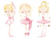 Beautiful Cute Ballerina Girl Wall Decal Sticker Set