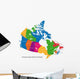 Colorful Canada Map With Provinces Wall Decal