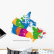 Colorful Canada Map With Provinces Wall Decal