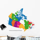 Colorful Canada Map With Provinces Wall Decal