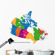 Colorful Canada Map With Provinces Wall Decal