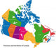 Colorful Canada Map With Provinces Wall Decal