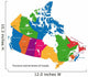 Colorful Canada Map With Provinces Wall Decal