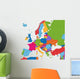 Colorful Europe Map With Countries Wall Mural