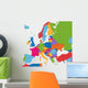 Colorful Europe Map With Countries Wall Mural