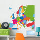 Colorful Europe Map With Countries Wall Mural