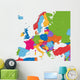 Colorful Europe Map With Countries Wall Mural