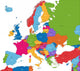 Colorful Europe Map With Countries Wall Mural