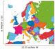 Colorful Europe Map With Countries Wall Mural