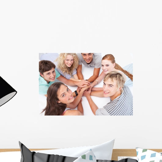 Teens Playing Floor Hands Wall Mural