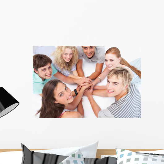 Teens Playing Floor Hands Wall Mural
