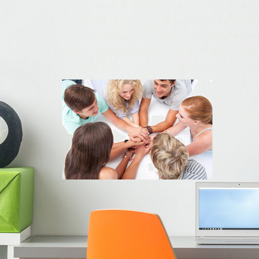 Teens Playing Floor Hands Wall Mural