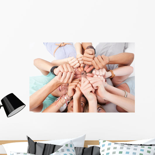 Teens Lying Floor with Wall Mural