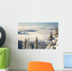 Winter Landscape With Clouds And Snow-Covered Trees Wall Mural
