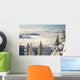 Winter Landscape With Clouds And Snow-Covered Trees Wall Mural