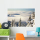 Winter Landscape With Clouds And Snow-Covered Trees Wall Mural