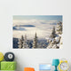 Winter Landscape With Clouds And Snow-Covered Trees Wall Mural