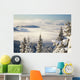 Winter Landscape With Clouds And Snow-Covered Trees Wall Mural
