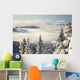 Winter Landscape With Clouds And Snow-Covered Trees Wall Mural