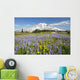 Wildflowers In Paradise Park With Mount Rainier In The Background Wall Mural