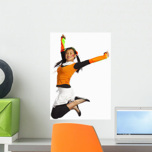 Girl Jumping Wall Mural