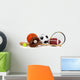 Assorted Sports Equipment on White Wall Decal