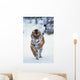 Siberian Tiger Running In The Snow Wall Mural