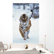 Siberian Tiger Running In The Snow Wall Mural