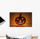 A Pumpkin Carved Into A Happy Face Wall Mural
