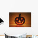 A Pumpkin Carved Into A Happy Face Wall Mural