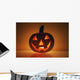 A Pumpkin Carved Into A Happy Face Wall Mural