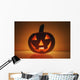 A Pumpkin Carved Into A Happy Face Wall Mural